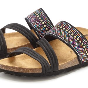 Lascana Mule Sandale Offener Schuh Sommerschuh Pantolette Mit Komfortkorkfussbett Aus Leder Und Elastischen Riemen