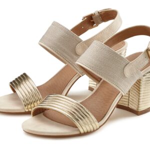 Lascana Sommerschuh Offener Schuh Sandalette Sandale Riemchensandalette Mit Blockabsatz Vegan