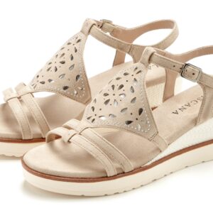 Lascana Sommerschuh Offener Schuh Sandale Keilsandalette Sandalette Mit Keilabsatz Gepolsterter Innensohle Vegan