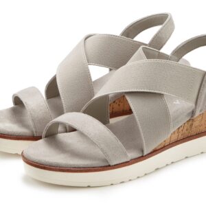 Lascana Sommerschuh Offener Schuh Sandale Keilsandalette Sandalette Mit Elastischen Riemchen Vegan