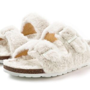 Vivance Dreams By Lascana Hausschuh Pantoffel Pantolette Mit Kuscheligem Warmen Fellimitat Und Korkfussbett