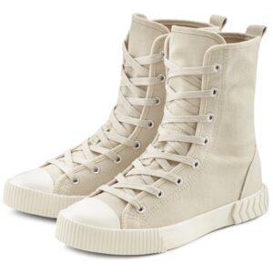 Lascana High Top Sneaker Textil Boot Herbststiefelette Schnuerschuh Stiefelette Im Combat Look Vegan