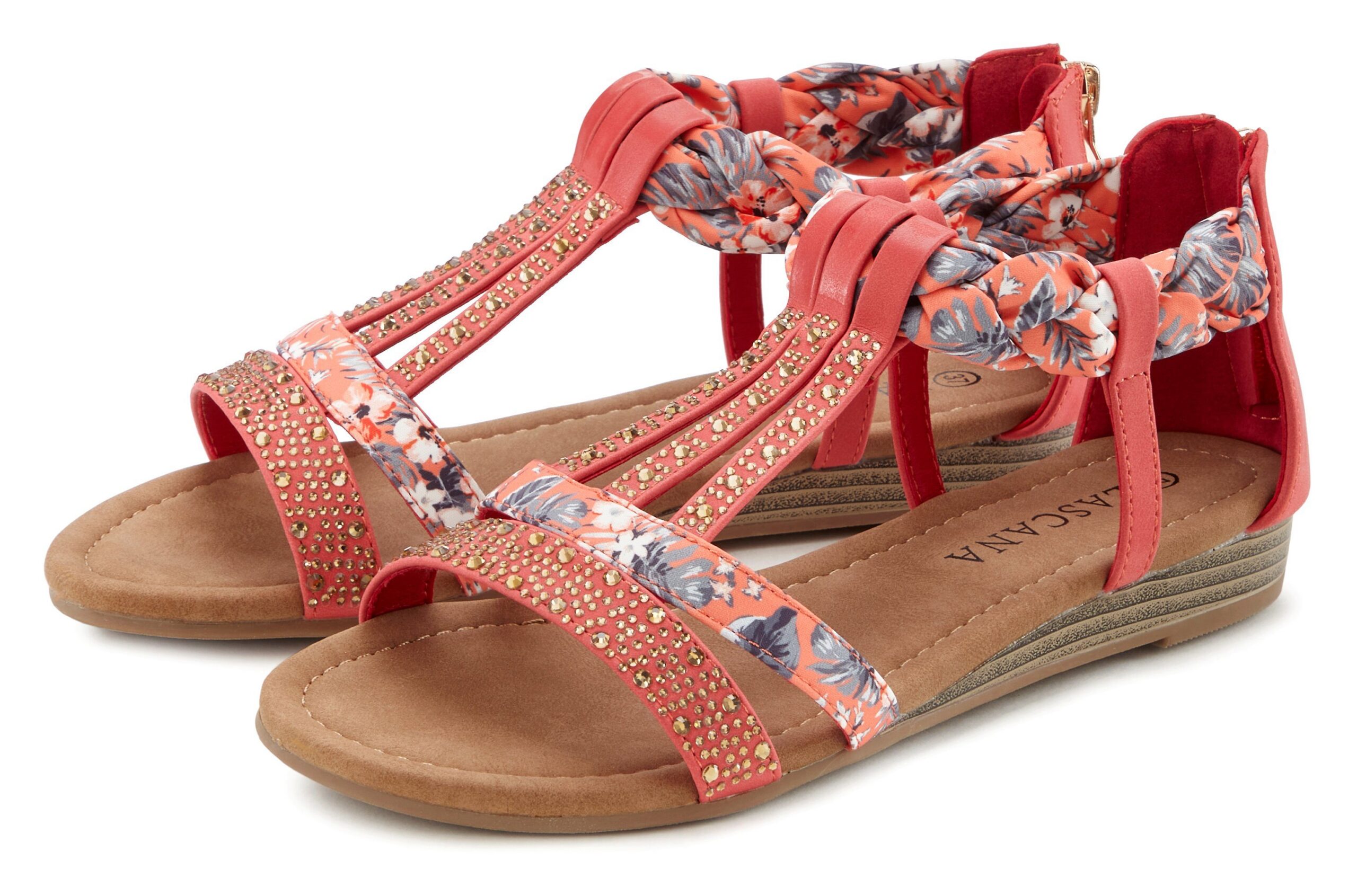 Lascana Sommerschuh Sandalette Offener Schuh Sandale Mit Aufwendiger Verzierung Vegan