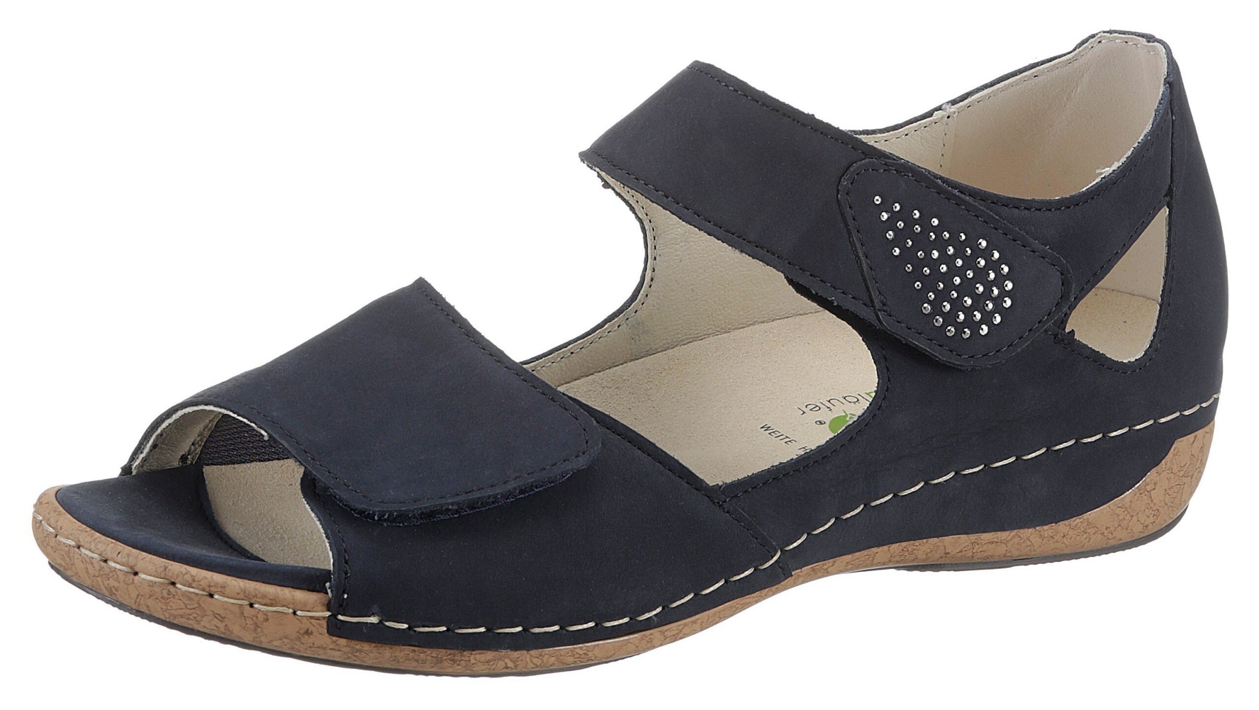 Waldlaeufer Heliett Soft Sandalette Sommerschuh Sandalette Keilabsatz Mit Strasssteine H Weite