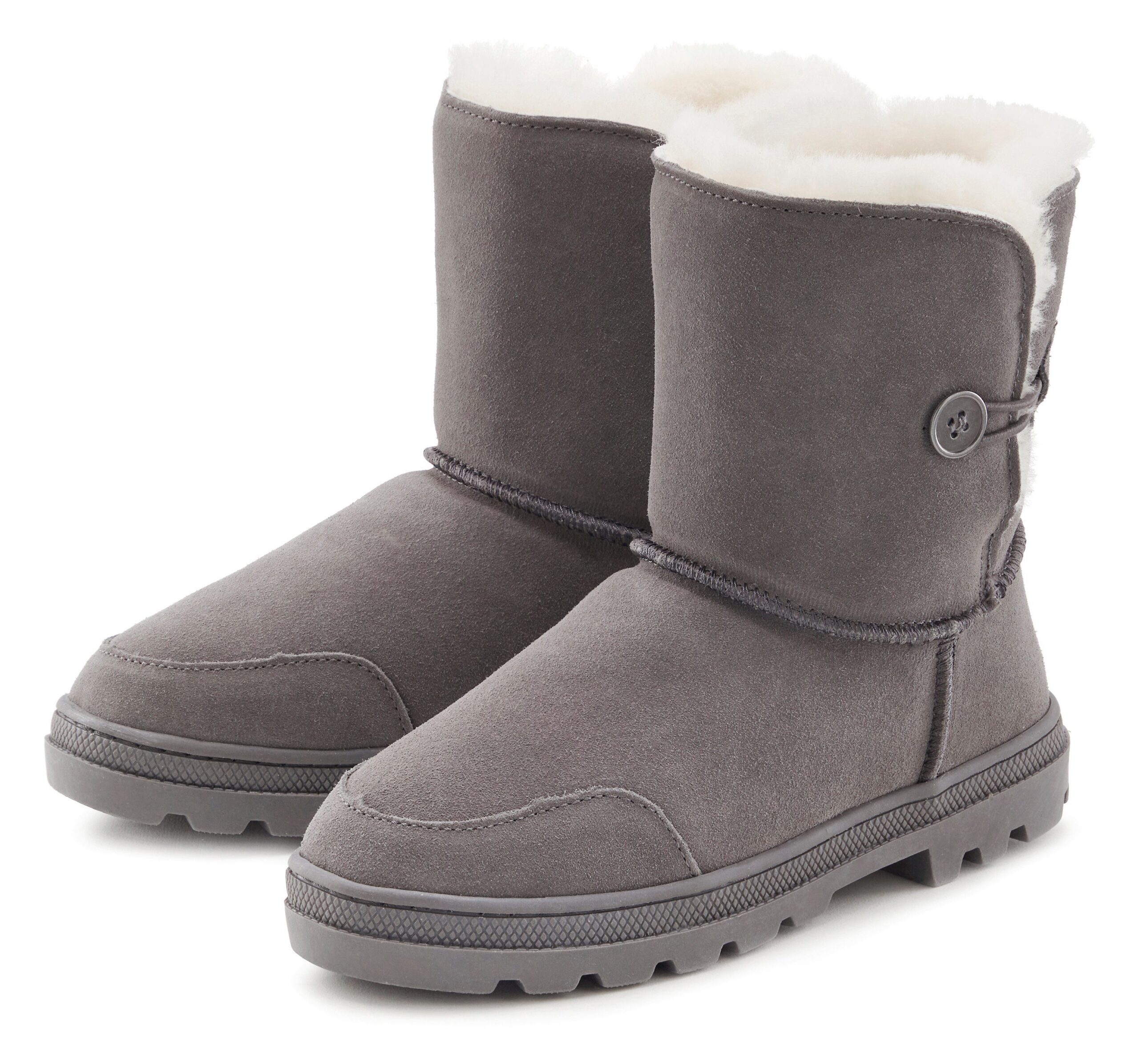 Lascana Winterstiefel Aus Kuscheligem Lammfell Robuste Sohle Winterstiefelette Snowboots